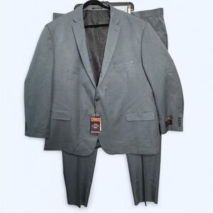 New Men’s 2 Piece Suit Blue Grey 58L Special Occasion Office Fancy Professional
